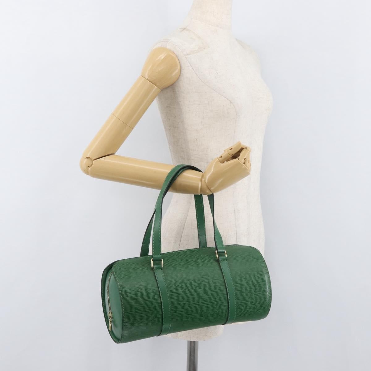 Louis Vuitton Soufflot Handbag Epi Leather, Green, Leather, Handbag