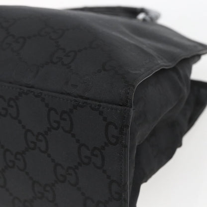 Gucci Vintage Bamboo Handle Tote GG Nylon, Black, Nylon, Tote Bag