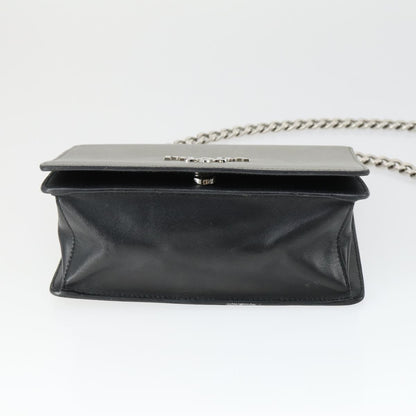 Prada Chain Flap Bag Saffiano Leather, SILVER, LEATHER, Shoulder bag