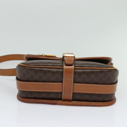 Celine Macadam Shoulder Bag PVC Leather, BROWN, CANVAS, Shoulder bag