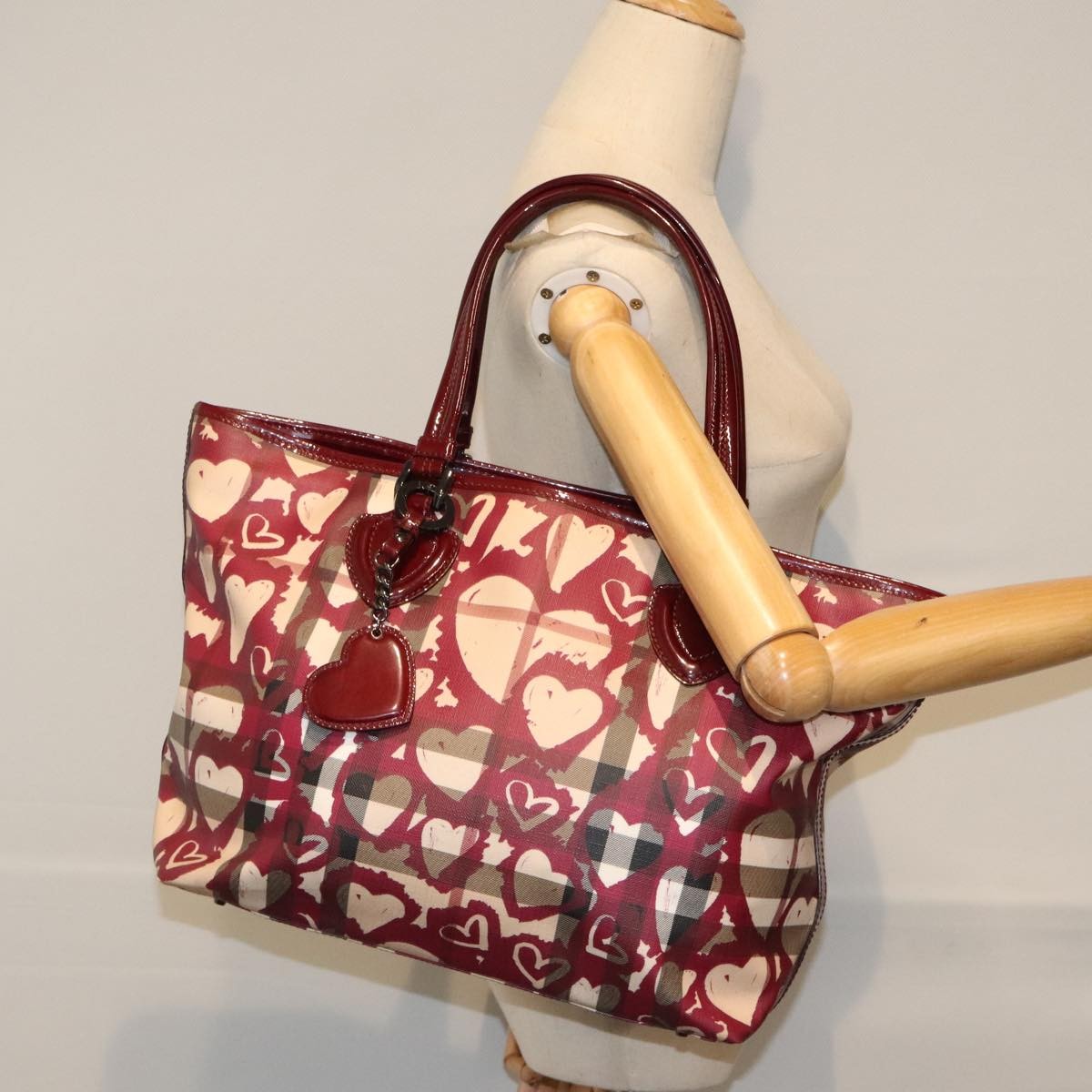 Burberry Open Tote Printed Canvas, BEIGE, CANVAS, Tote bag