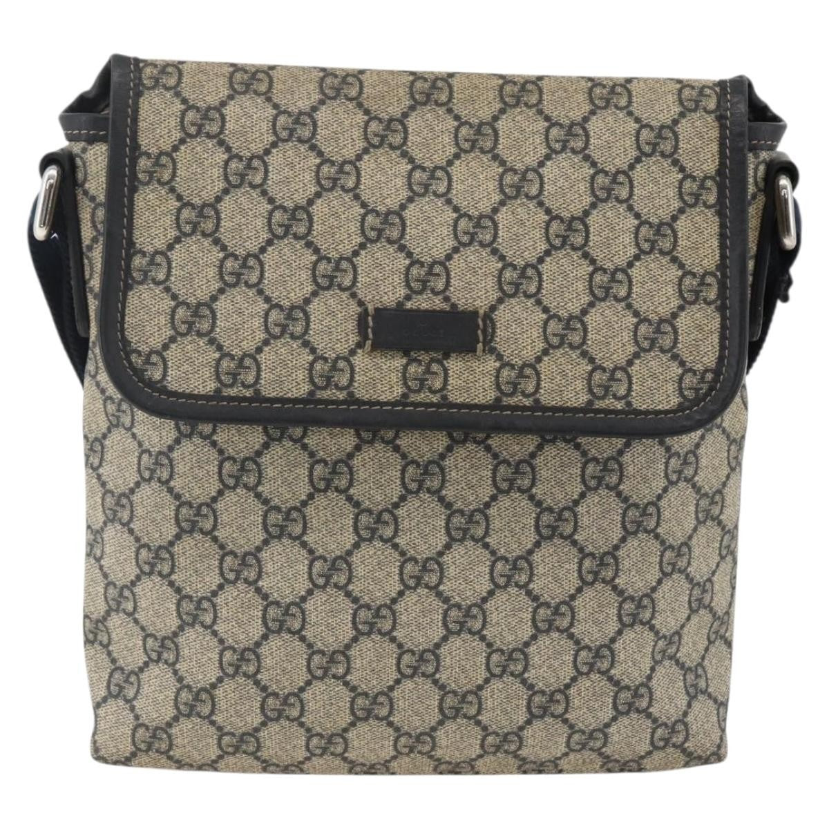 Gucci Flap Messenger GG Coated Canvas, Navy, Canvas, Shoulder Bag