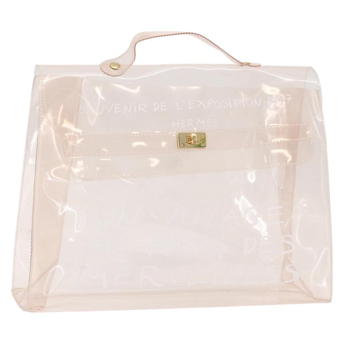 Hermes Kelly Souvenir Bag Vinyl, Clear, Plastic, Handbag