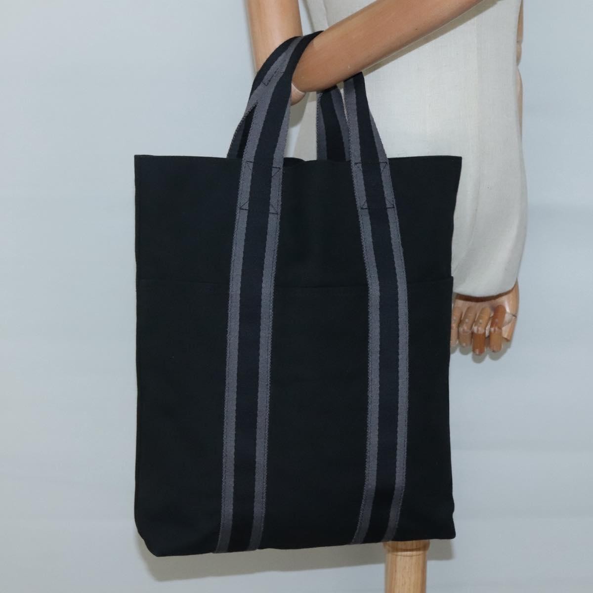 Hermes Fourre-tout Herline Fourre-tout Herline, BLACK, CANVAS, Tote bag
