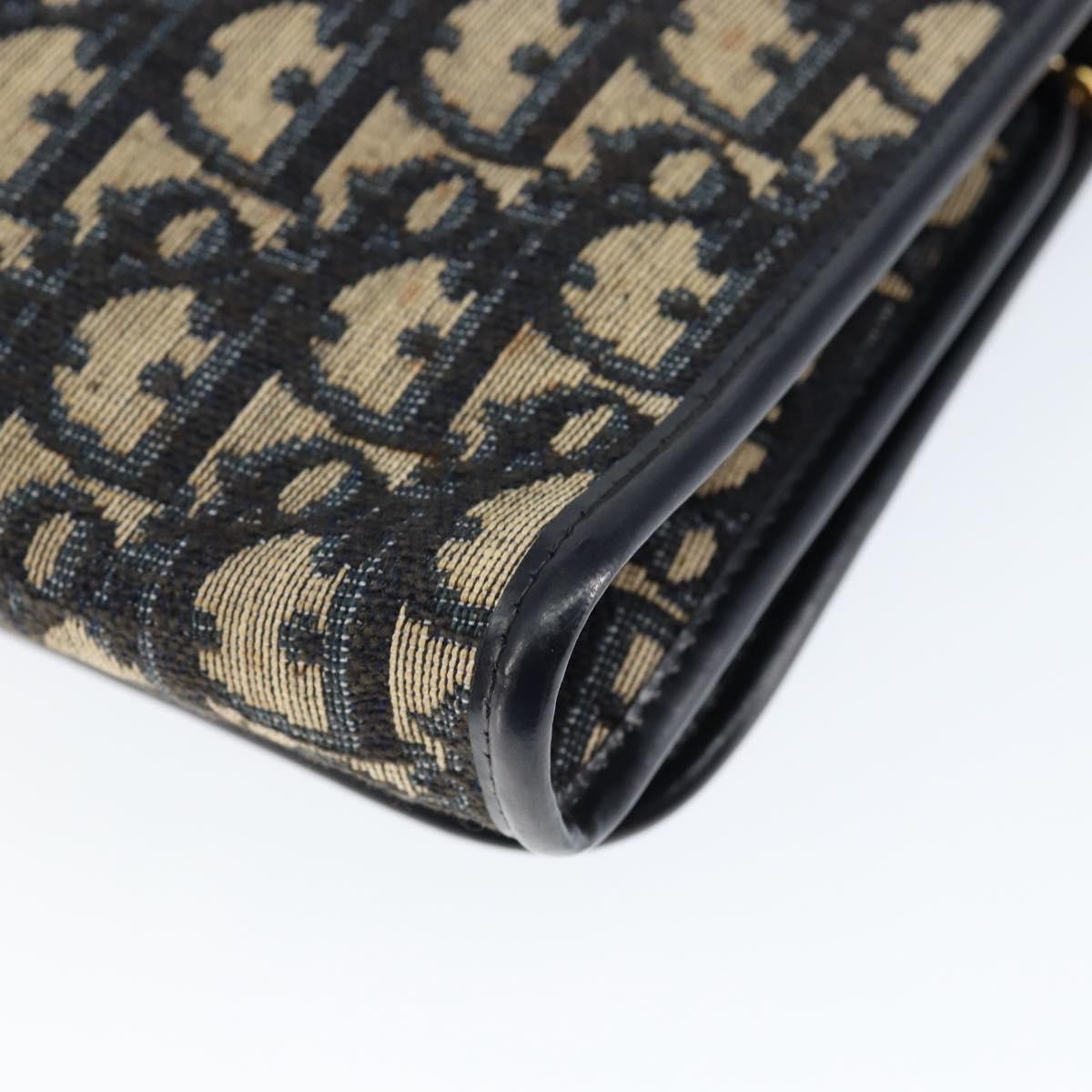 Christian Dior Vintage Trotter Shoulder Bag Canvas, NAVY, CANVAS, Shoulder bag