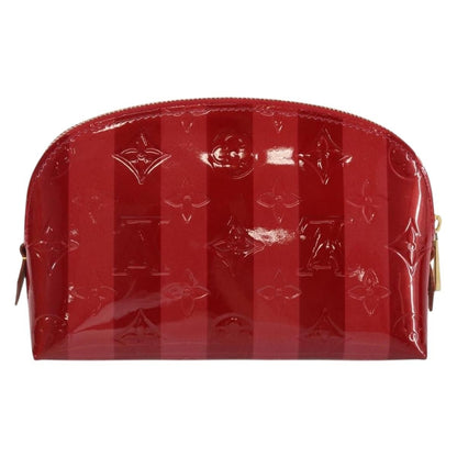 Louis Vuitton Cosmetic Pouch Limited Edition Monogram Vernis Rayures, RED, PATENT_LEATHER, Toiletry Case