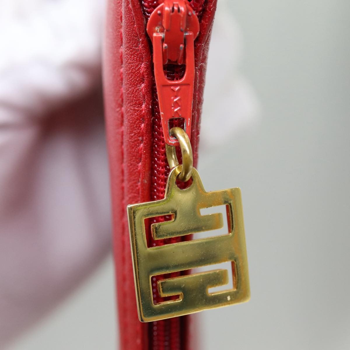 Givenchy 4G pouch Leather, RED, LEATHER, Clutche & pouche