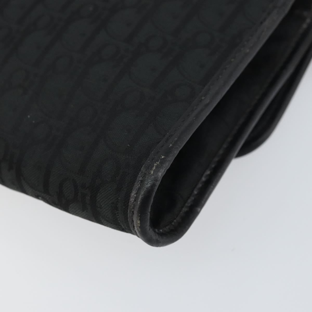Christian Dior Vintage Chain Flap Shoulder Bag Diorissimo Canvas, BLACK, CANVAS, Shoulder bag