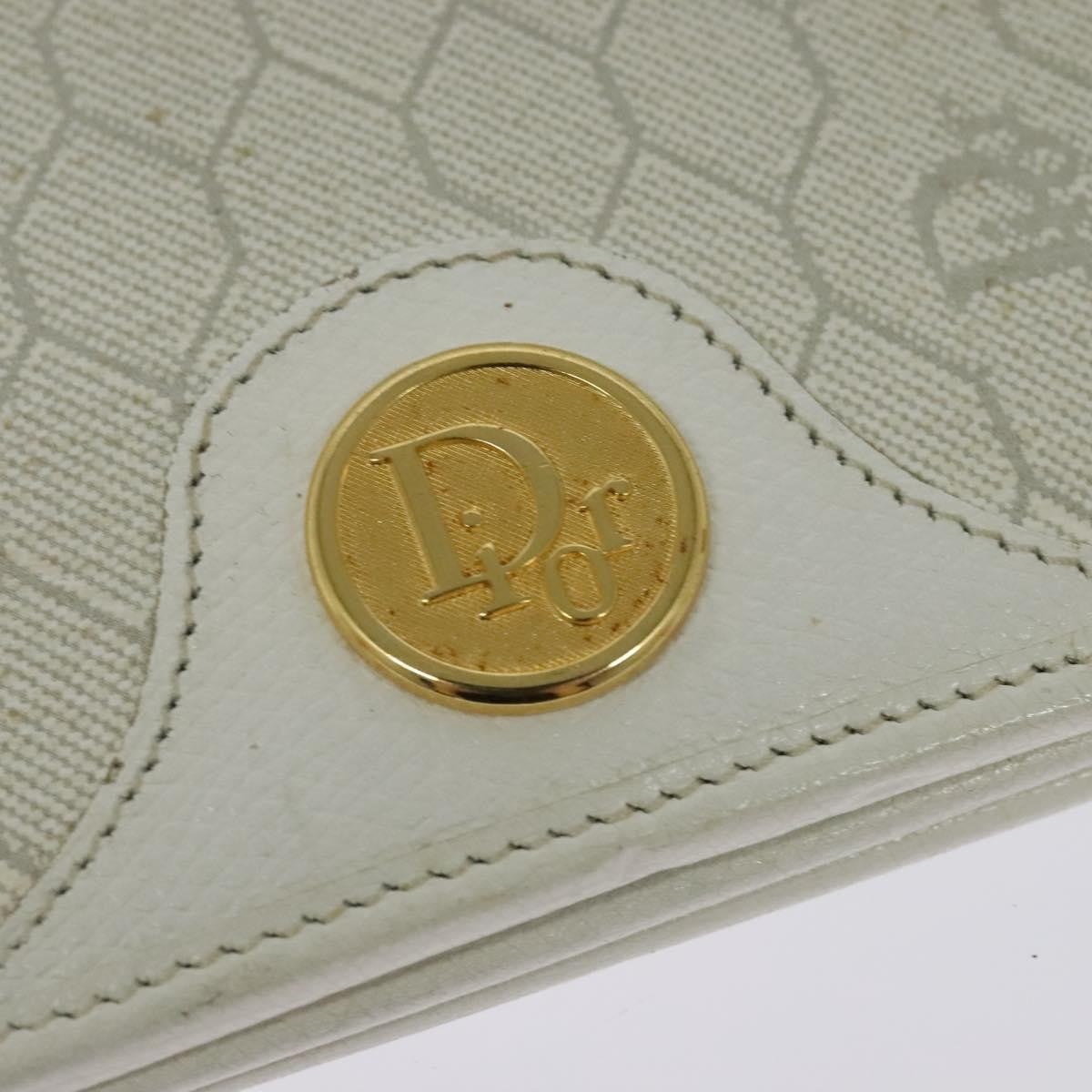 Christian Dior Vintage Honeycomb chain Canvas, WHITE, CANVAS, Handbag