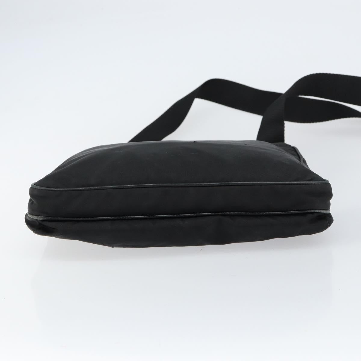 Prada Flat Messenger Bag Tessuto, BLACK, NYLON, Shoulder bag
