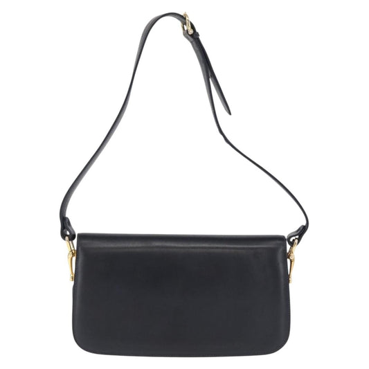 Celine Vintage Carriage Flap Bag Leather, NAVY, LEATHER, Shoulder bag
