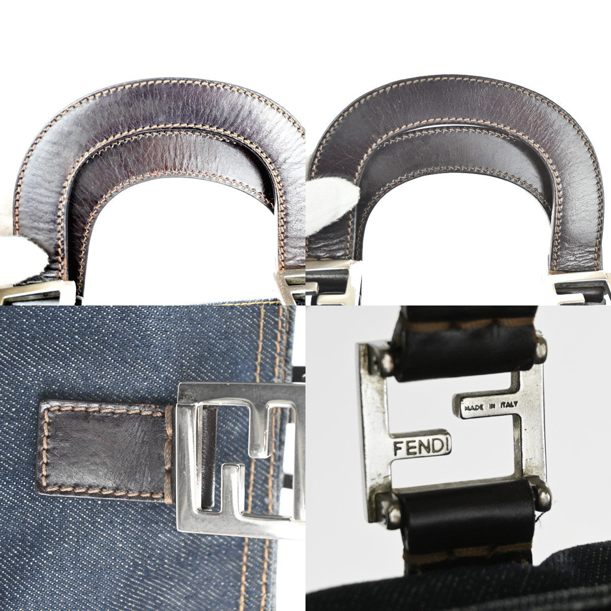 Fendi Vintage Open Tote Denim, BLUE, DENIM_JEANS, Tote bag