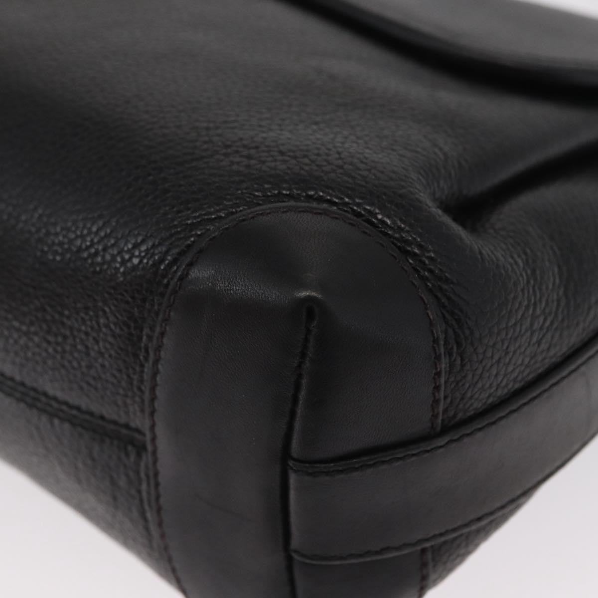 Gucci Vintage Flap Shoulder Bag Leather, BLACK, LEATHER, Shoulder bag