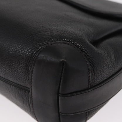 Gucci Vintage Flap Shoulder Bag Leather, BLACK, LEATHER, Shoulder bag