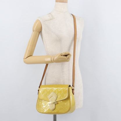 Louis Vuitton Bellflower Handbag Monogram Vernis, Yellow, Patent Leather, Shoulder Bag