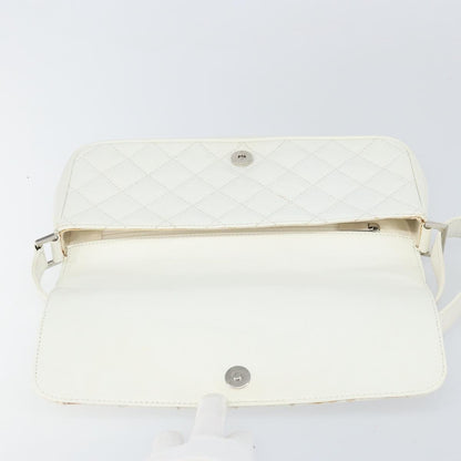 Chanel Vintage Timeless CC Adjustable Shoulder Bag Quilted Calfskin, White, Leather, Shoulder Bag