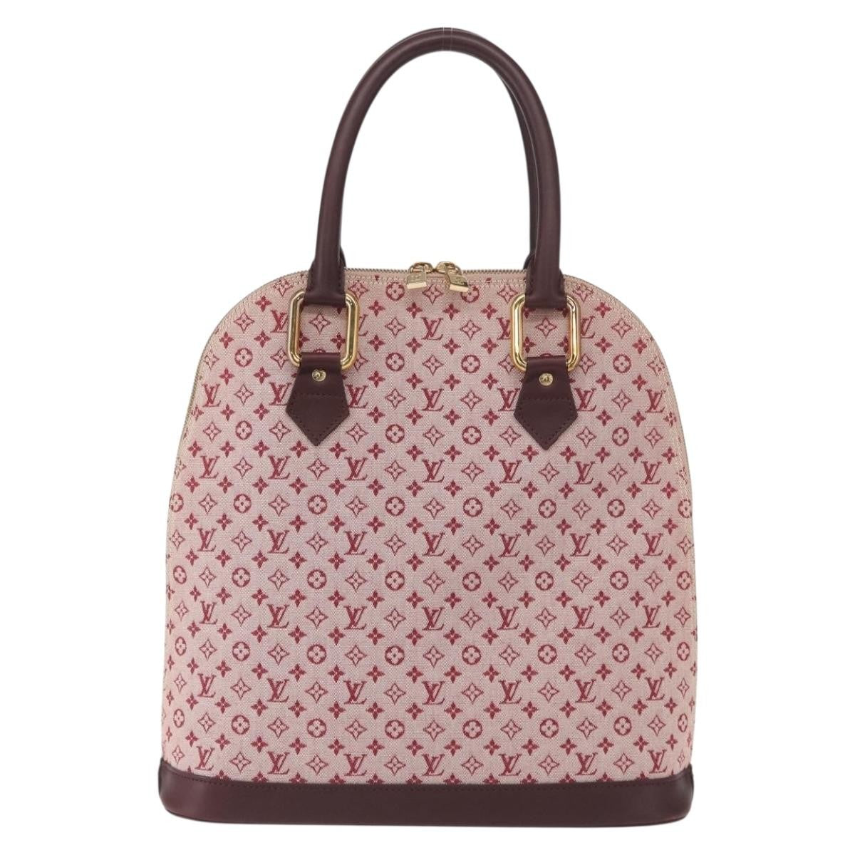 Louis Vuitton Alma Handbag Mini Lin Monogram, RED, CANVAS, Handbag