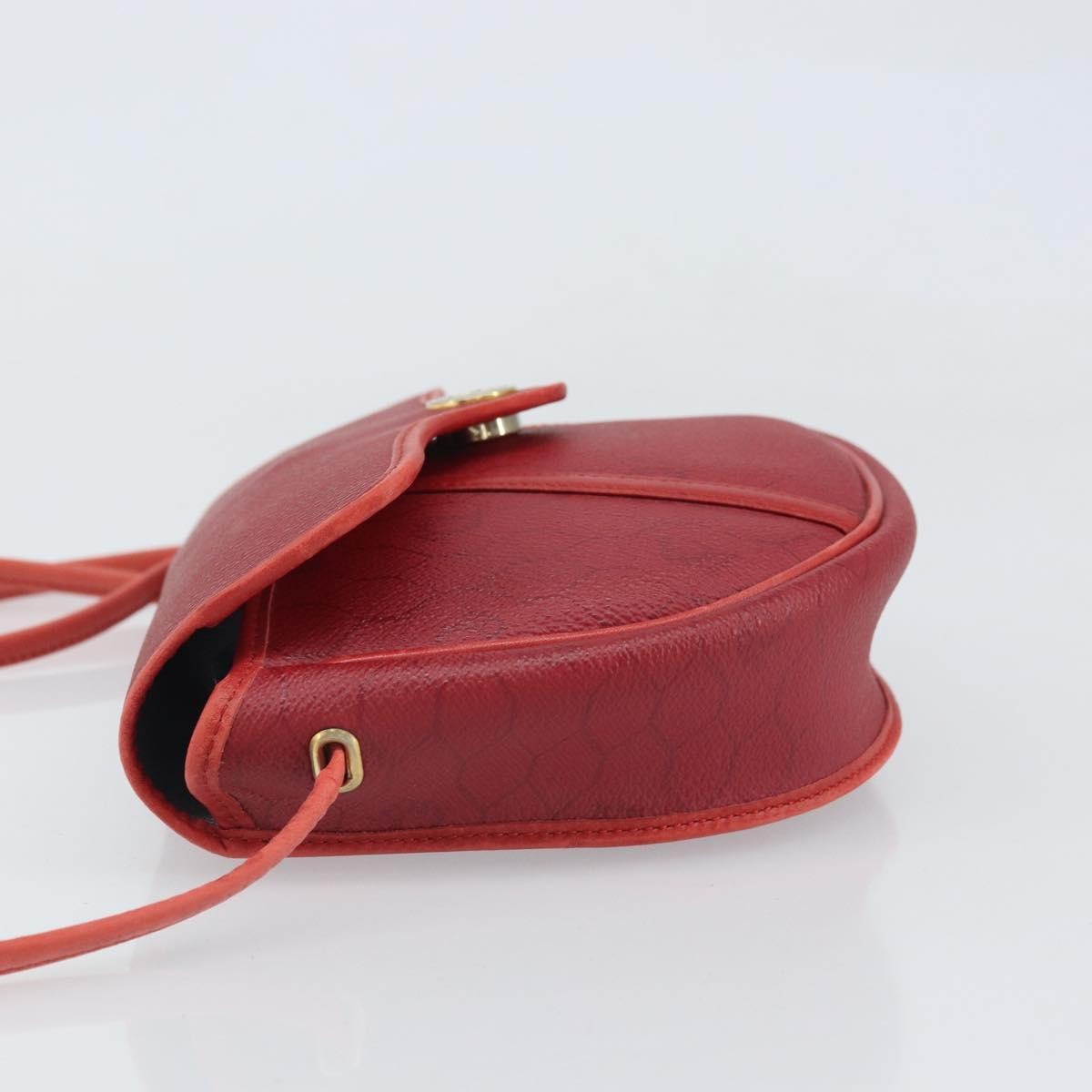 Christian Dior Vintage Honeycomb Shoulder Bag Canvas, RED, PVC, Shoulder bag