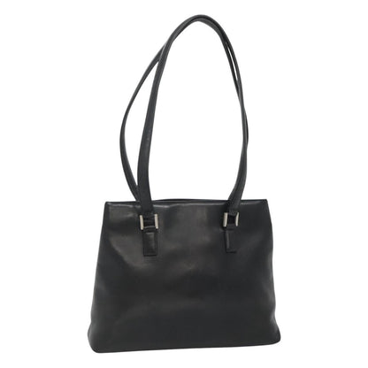 Chanel Vintage Shoulder Bag Leather, BLACK, LEATHER, Shoulder bag