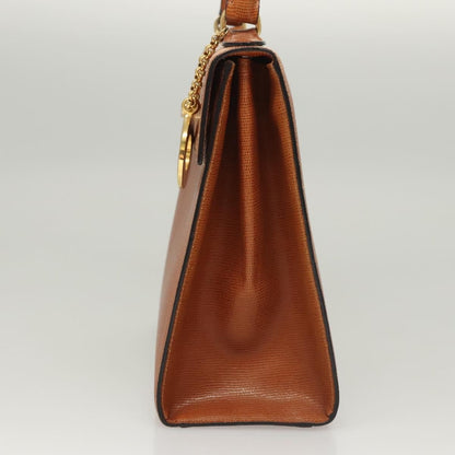 Celine Vintage Logo Top Handle Bag Leather, BROWN, LEATHER, Handbag