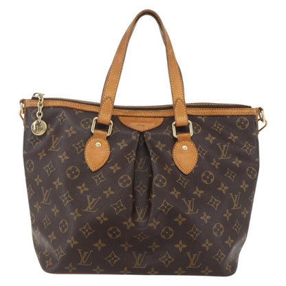 Louis Vuitton Palermo Handbag Monogram Canvas, BROWN, CANVAS, Tote bag