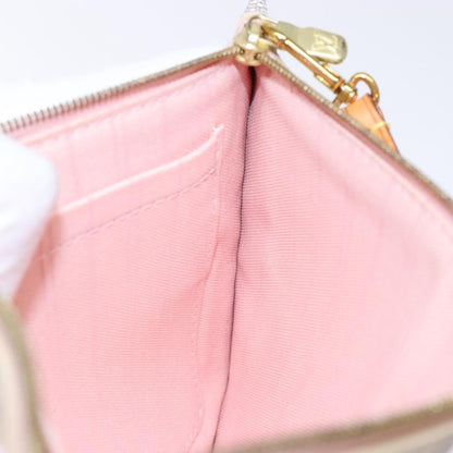 Louis Vuitton Neverfull Pochette Damier, WHITE, CANVAS, Tote bag