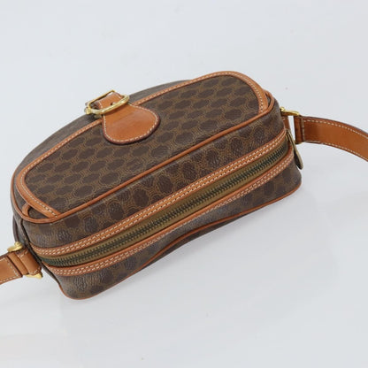 Celine Vintage Macadam Shoulder Bag Canvas and Leather, BROWN, CANVAS, Shoulder bag
