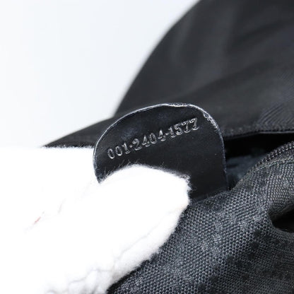 Gucci Vintage Bamboo Handle Open Hobo Nylon, BLACK, NYLON, Handbag