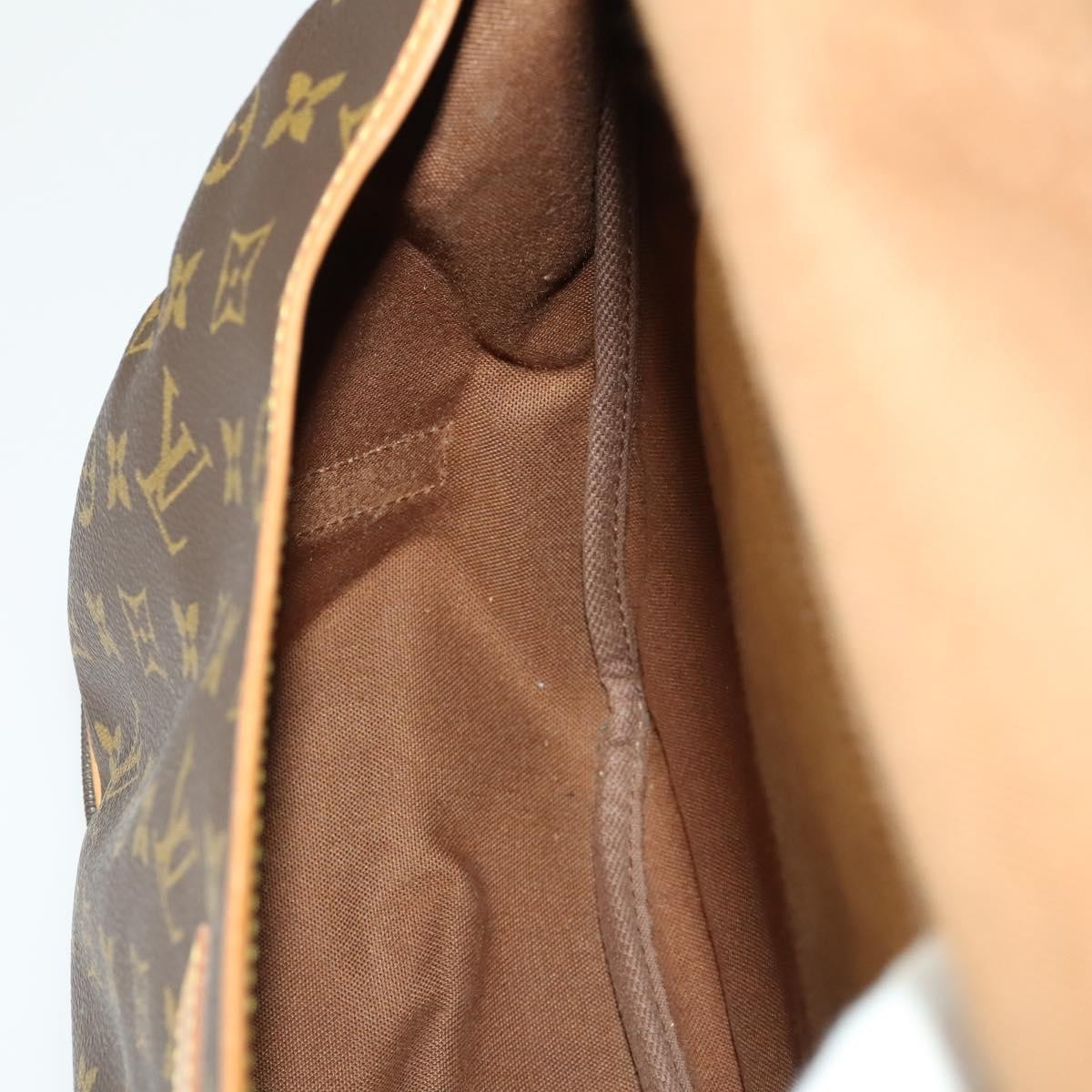 Louis Vuitton Saumur Handbag Monogram Canvas, BROWN, CANVAS, Shoulder bag