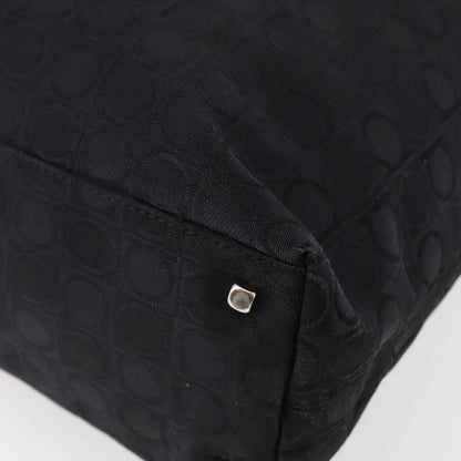 Salvatore Ferragamo Gancini Tote Gancini Canvas, BLACK, CANVAS, Tote bag