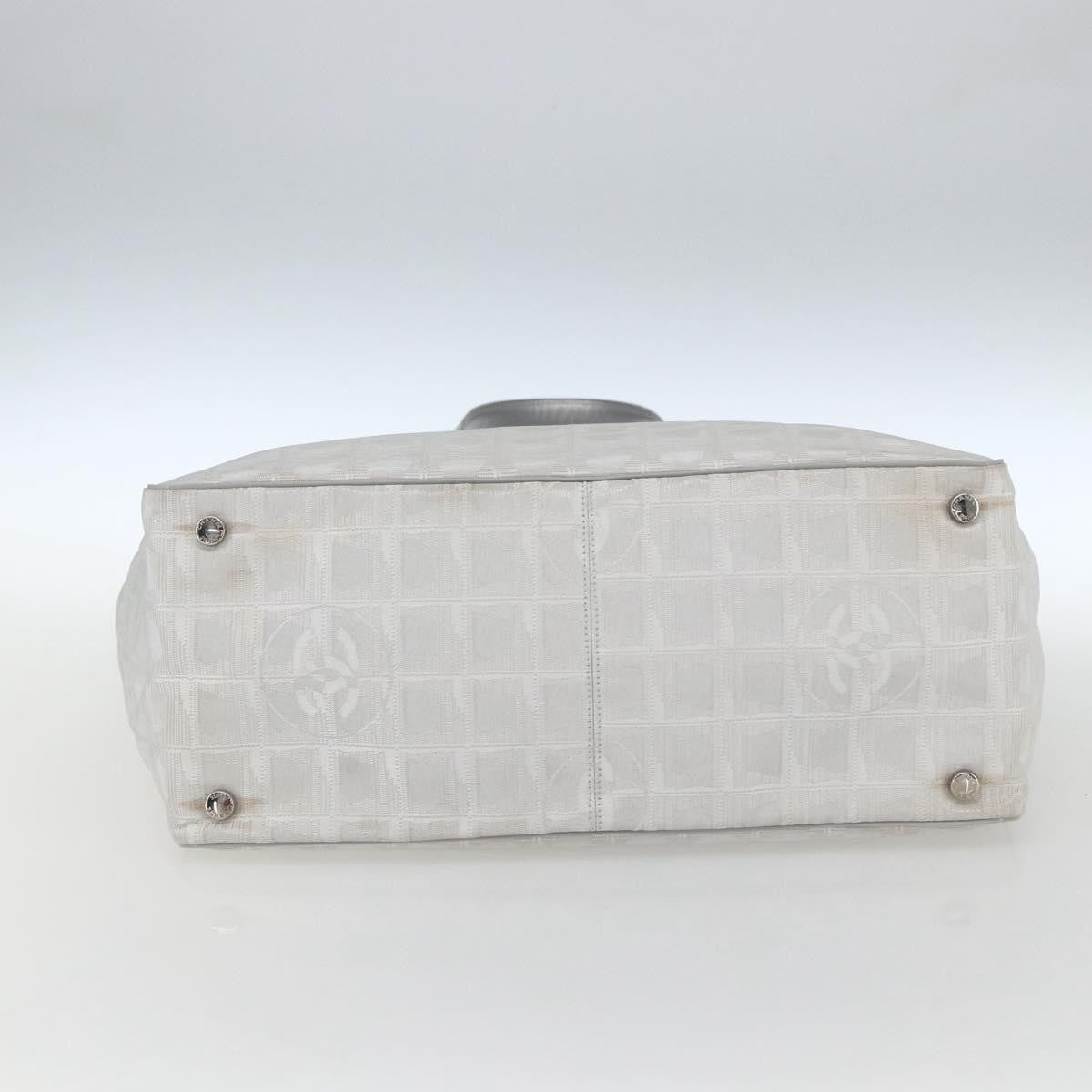 Chanel Travel Line Tote Nylon, SILVER, NYLON, Tote bag