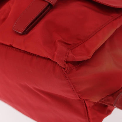 Prada Double Front Pocket Backpack Tessuto, Red, Nylon, Backpack