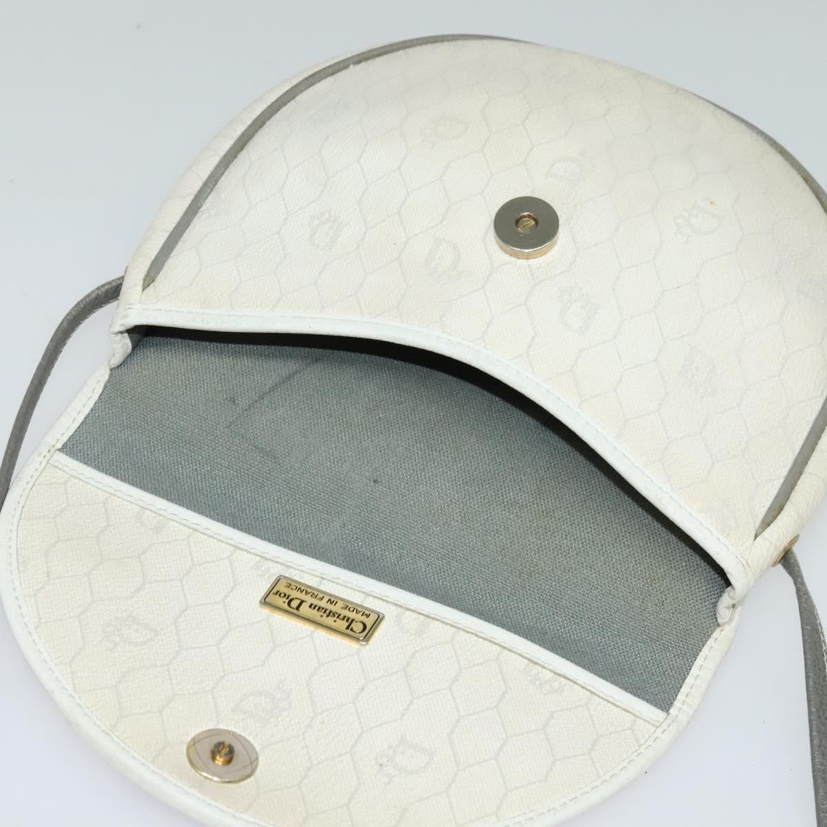 Christian Dior Vintage Honeycomb Shoulder Bag Canvas, WHITE, CANVAS, Shoulder bag