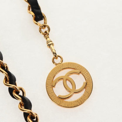 Chanel Vintage Multi-Chain Medallion Belt Metal and Leather, GOLD, METAL, Belts