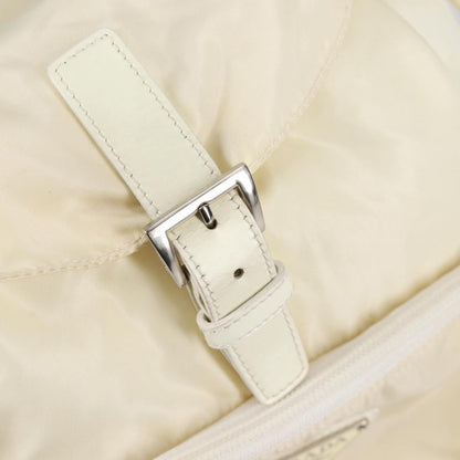 Prada Front Pocket Buckle Backpack Nylon, ECRU, NYLON, Backpack