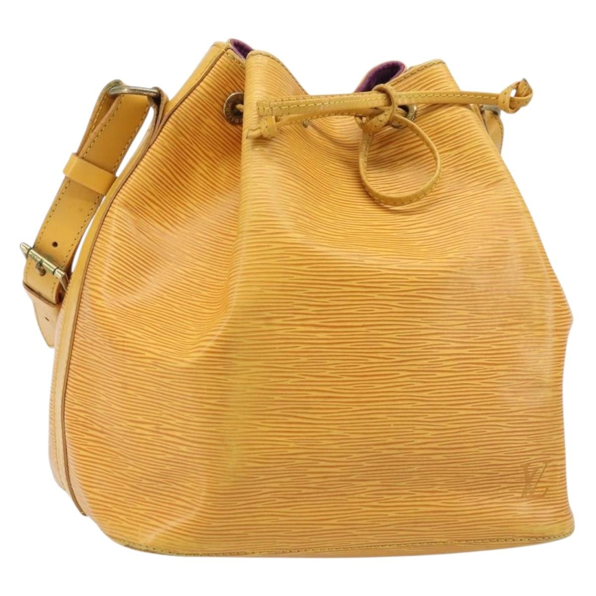 Louis Vuitton Petit Noe Handbag Epi Leather, Yellow, Leather, Shoulder Bag