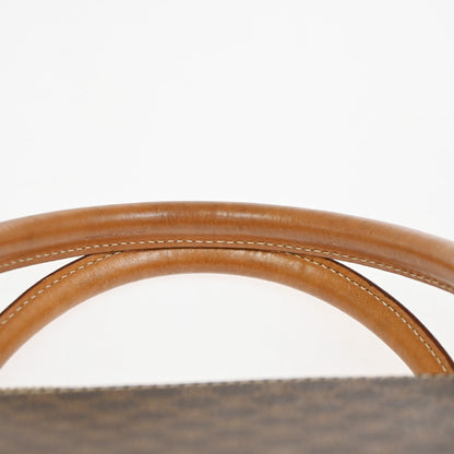Celine Vintage Macadam Handbag Canvas and Leather, BROWN, CANVAS, Handbag