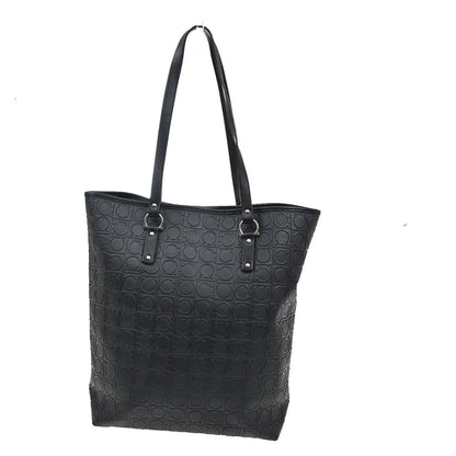 Salvatore Ferragamo Gancini Tote Gancini Canvas, Black, Canvas, Tote Bag