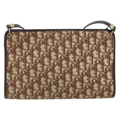 Christian Dior Vintage Trotter Shoulder Bag Canvas, BEIGE, CANVAS, Shoulder bag