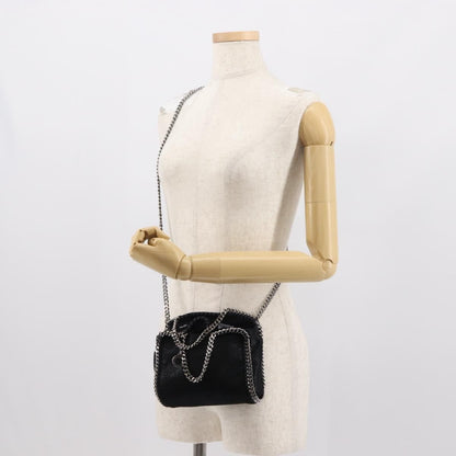 Stella McCartney Falabella Fold Over Bag Shaggy Deer, BLACK, SUEDE, Handbag