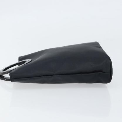 Celine Circle Logo Handbag Nylon, BLACK, NYLON, Handbag