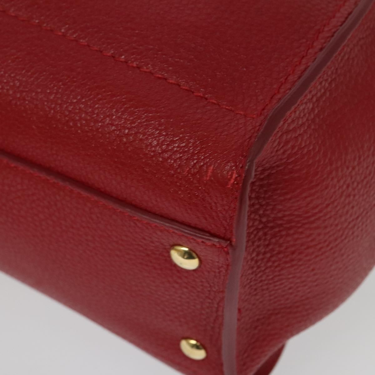 Salvatore Ferragamo Amy Tote Pebbled Leather, RED, LEATHER, Tote bag