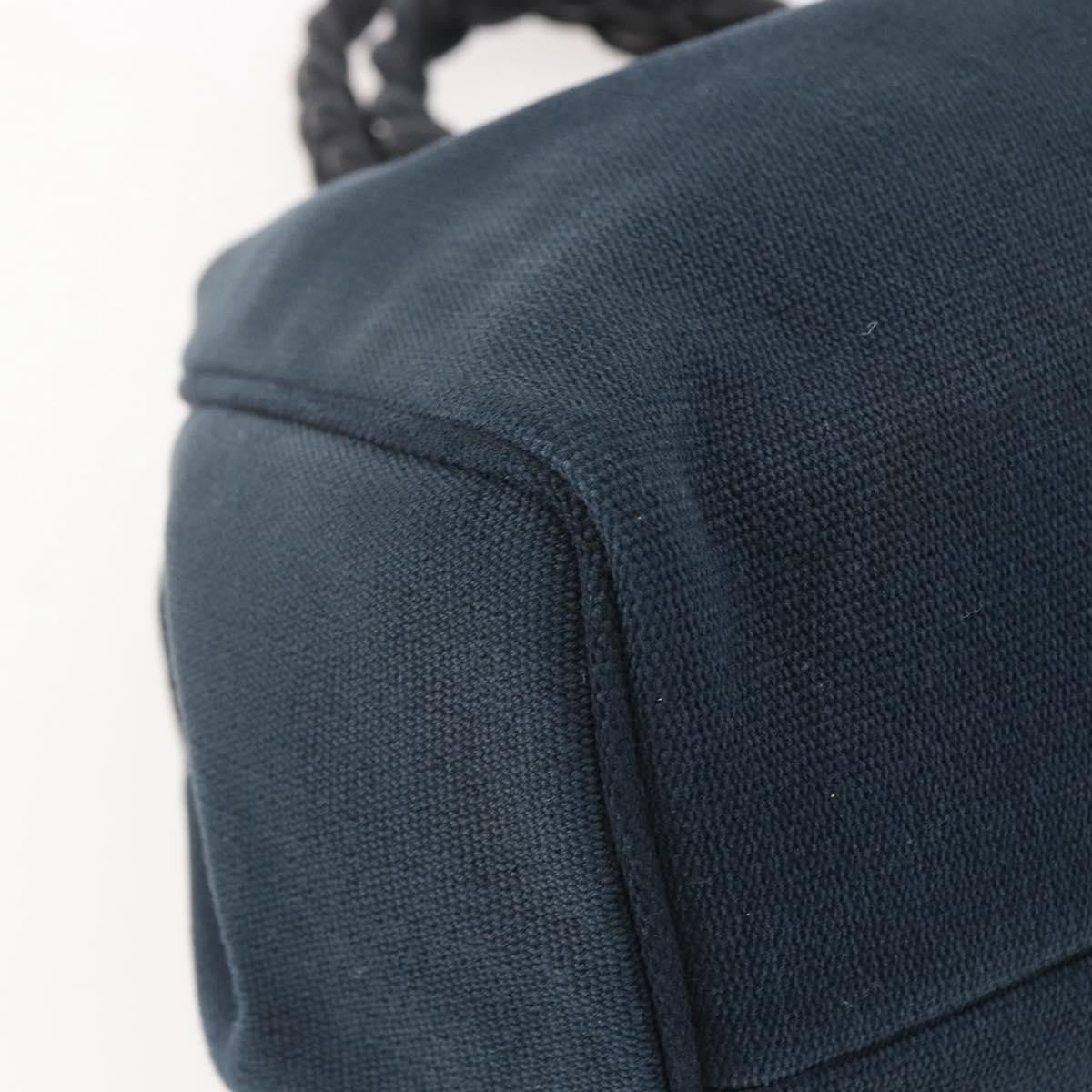 Bottega Veneta Braided Handle Open Tote Bag Canvas with Leather, BLUE, CANVAS, Tote bag