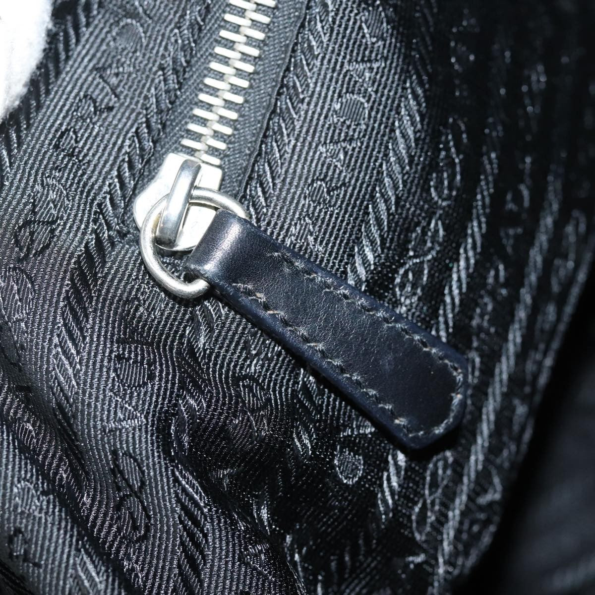 Prada Zip Hobo Tessuto with Leather, BLACK, NYLON, Shoulder bag