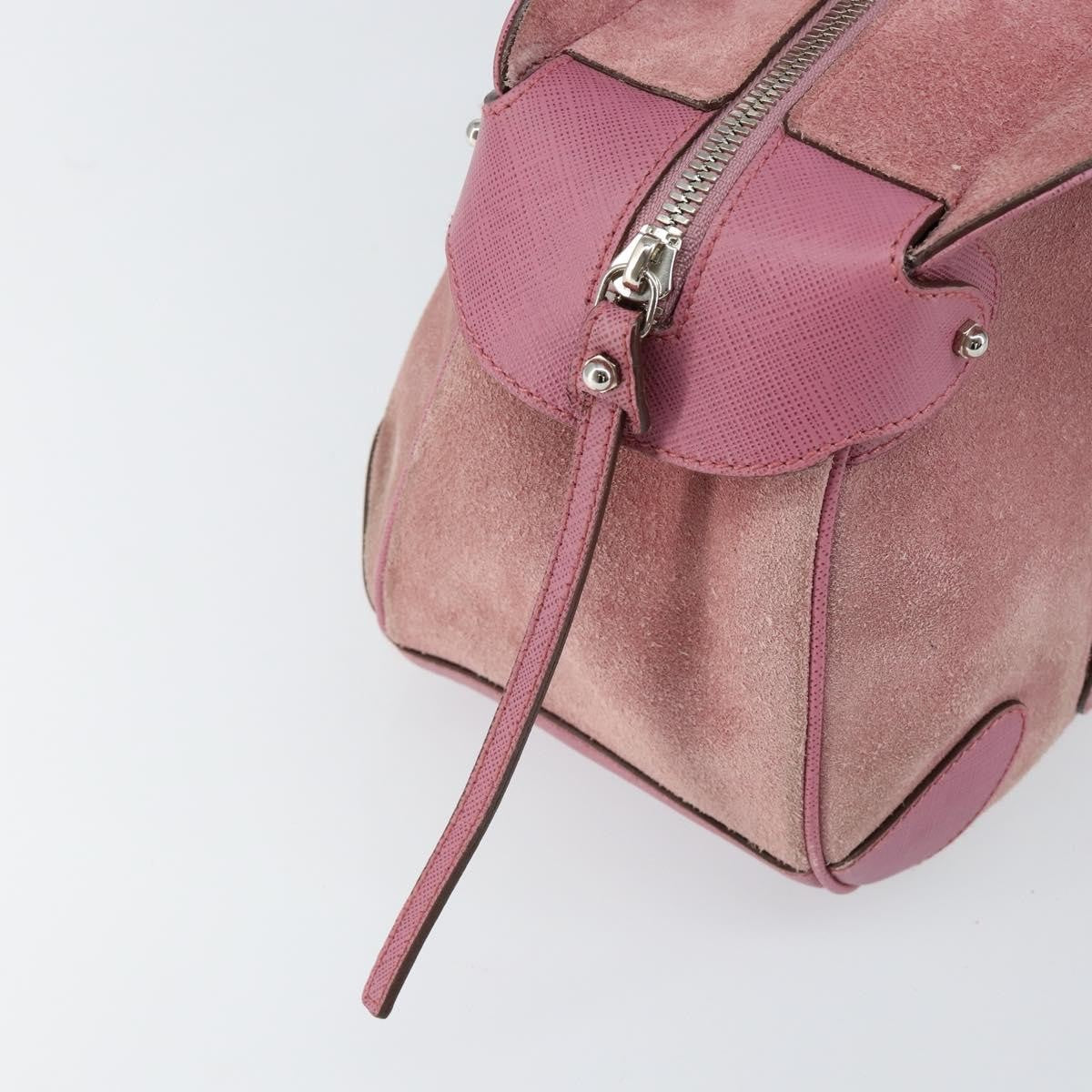 Salvatore Ferragamo Gancini handbag Suede, PINK, SUEDE, Handbag