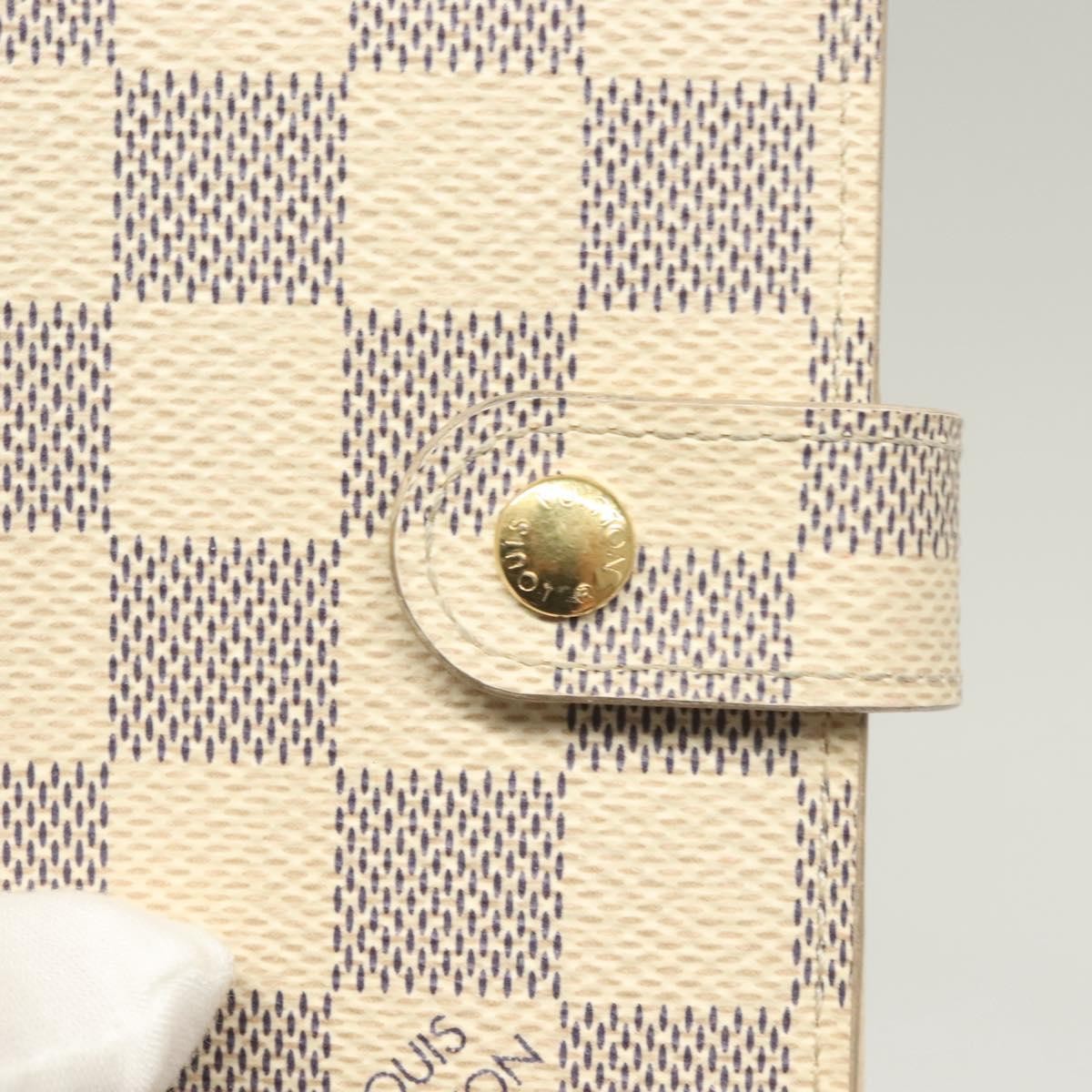 Louis Vuitton Agenda Cover Damier Azur, WHITE, CANVAS, Tech accessory