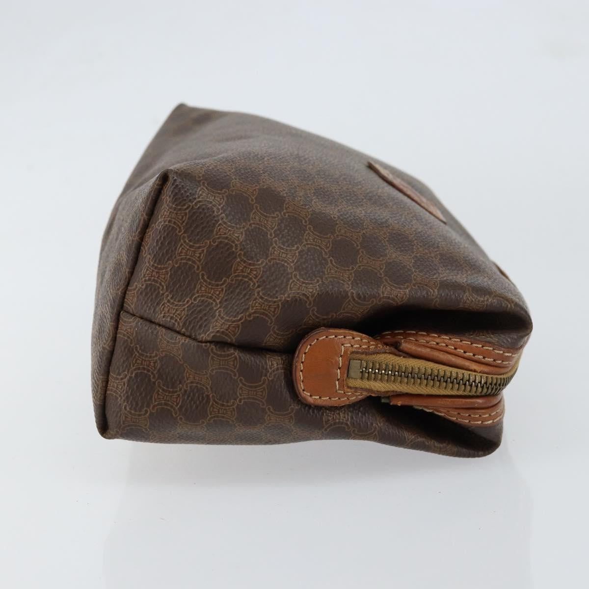 Celine Macadam Pochette Canvas and Leather, BROWN, CANVAS, Clutche & pouche