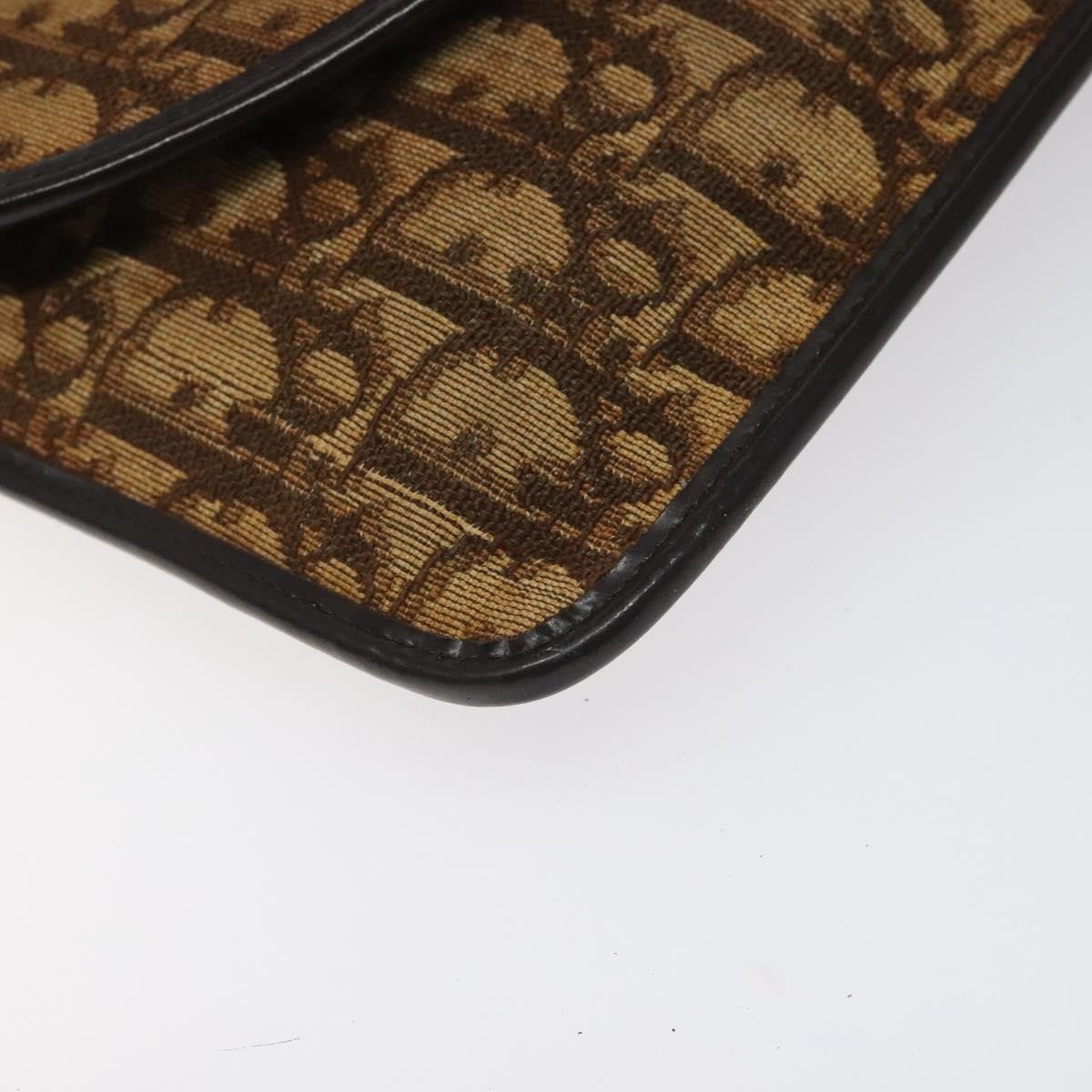 Christian Dior Vintage Trotter Shoulder Bag Embroidered Diorissimo Canvas, BROWN, CANVAS, Shoulder bag