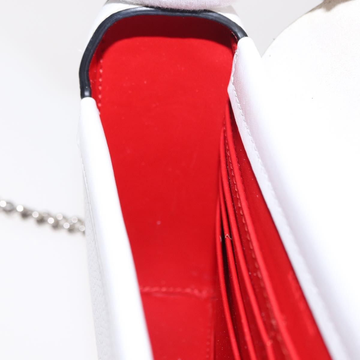 Christian Louboutin Rubylou Clutch Leather, WHITE, LEATHER, Shoulder bag
