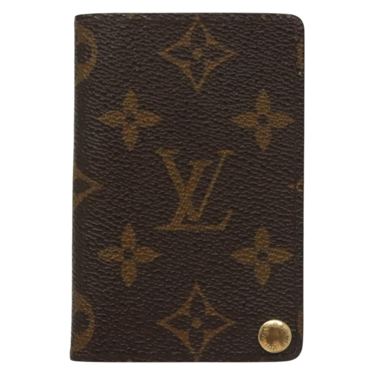 Louis Vuitton Porte Cartes Pression Card Case Monogram Canvas, BROWN, CANVAS, Card Holders